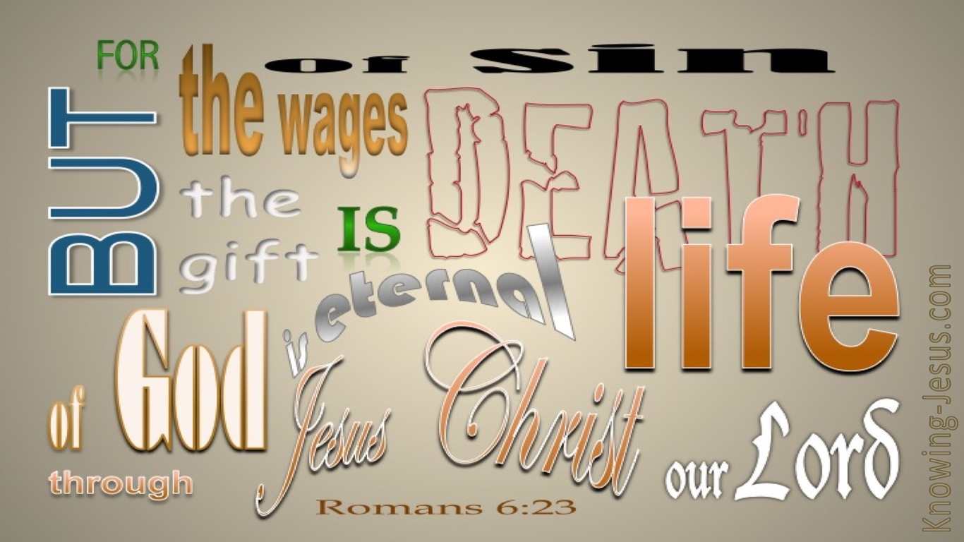 Romans 6:23 The Wages Of Sin Is Death (beige)